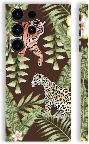 غلاف MightySkins متوافق مع هاتف Samsung Galaxy S23 Ultra Full Wrap - Tiger Jungle | غطاء ملتف واقٍ ومتين وفريد ​​من نوعه من الفينيل | سهل التطبيق وتغيير الأنماط | صنع في الولايات المتحدة الأمريكية in Saudi Arabia