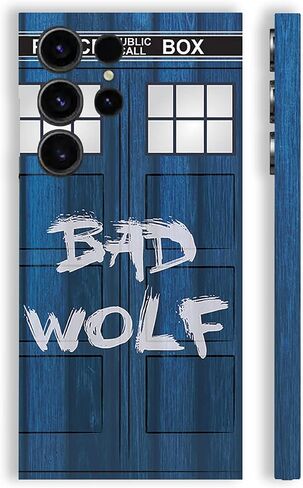 MightySkins Skin Compatible with Samsung Galaxy S23 Ultra Full Wrap - Time Lord Box | Protective, Durable, and Unique Vinyl Decal wrap Cover | Easy to Apply & Change Styles | Made in The USA in Saudi Arabia