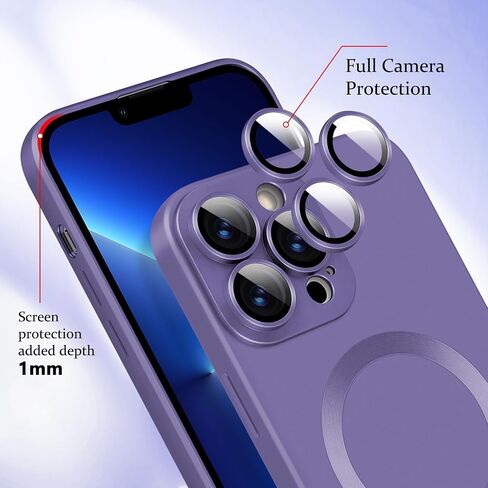 حافظة Newseego لهاتف iPhone 13 Pro Max المغناطيسية، حافظة طلاء معدنية فاخرة مع واقي كامل لعدسة الكاميرا للنساء والفتيات والرجال، غطاء ناعم من مادة TPU مضاد للخدش ومضاد للصدمات لهاتف iPhone 13 Pro Max-وردي in Saudi Arabia