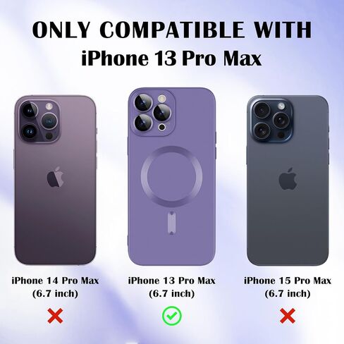 حافظة Newseego لهاتف iPhone 13 Pro Max المغناطيسية، حافظة طلاء معدنية فاخرة مع واقي كامل لعدسة الكاميرا للنساء والفتيات والرجال، غطاء ناعم من مادة TPU مضاد للخدش ومضاد للصدمات لهاتف iPhone 13 Pro Max-وردي in Saudi Arabia
