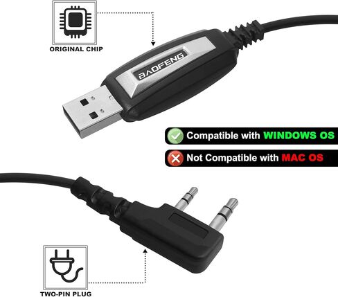 MvToe Programming Cable Compatible with UV-5R, 5RA, 5RE, BF-F8HP, UV3R Plus, BF-888S, 5R EX, 5RX3, GA-2S, BF-F8+, H777 UV82HP Handheld ham Radio transceiver Ham Two Way ham Portable Radios in Kuwait