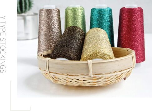 Truevalue 2 Balls Accessory Lurex Yarn, Shining Glitter Metallic Knitting-in Yarn, Sparkle Thread for Knitting and Crochet Sweater Shawl 5000 Yards (Silver Glitter) in Saudi Arabia