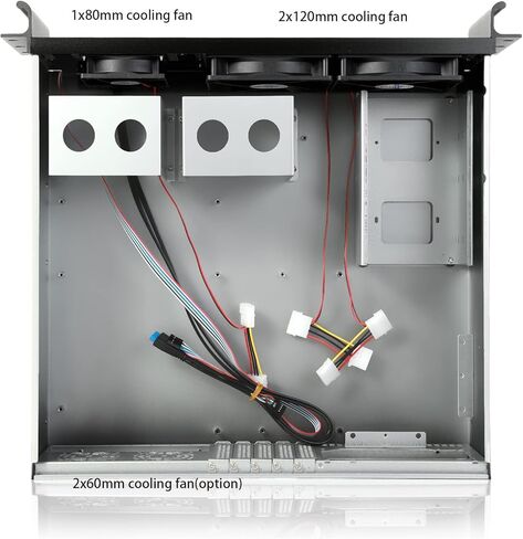 RackChoice Micro ATX 3U Rackmount Server Chassis max11x3.5 Bay,with 2x120mm+80mm Fan infront, Support Standard ATX PSU with Either Top or Side Cooling in Kuwait