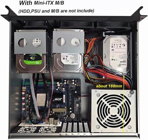 RackChoice Micro ATX 3U Rackmount Server Chassis max11x3.5 Bay,with 2x120mm+80mm Fan infront, Support Standard ATX PSU with Either Top or Side Cooling in Kuwait