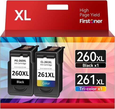 خراطيش حبر PG-260 XL/CL-261 XL بديلة 260 261 لخراطيش حبر Canon 260XL و261XL مناسبة لطابعة Pixma TR7020 TR7022 TS6420 TS5300 TS5320 (1 أسود، 1 لون) in Saudi Arabia