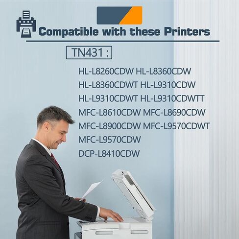 خرطوشة حبر بديلة متوافقة مع TN431 TN-431BK TN-431C TN-431Y TN-431M لحبر Brother TN-431 HL-L8260CDW HL-L8360CDW DCP-L8410CDW MFC-L8610CDW. (2BK+1C+1Y+1M) in Kuwait