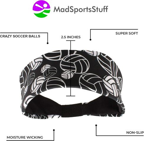 عصابة رأس MadSportsStuff للكرة الطائرة المجنونة مع شعارات الكرة الطائرة in Kuwait