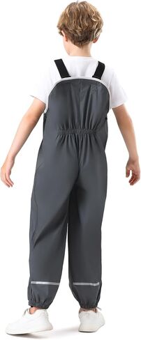 Kids Waterproof Rain Pants Dirty Proof Suspender Trousers for Boys and Girls in Saudi Arabia