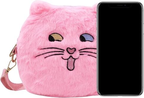 Amamcy لطيف القط Crossbody محفظة الوردي الصغيرة رقيق حقيبة كتف الحيوان أفخم حقيبة ساعي Kawaii محفظة للنساء in Kuwait