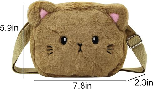 Amamcy لطيف القط Crossbody محفظة الوردي الصغيرة رقيق حقيبة كتف الحيوان أفخم حقيبة ساعي Kawaii محفظة للنساء in Kuwait