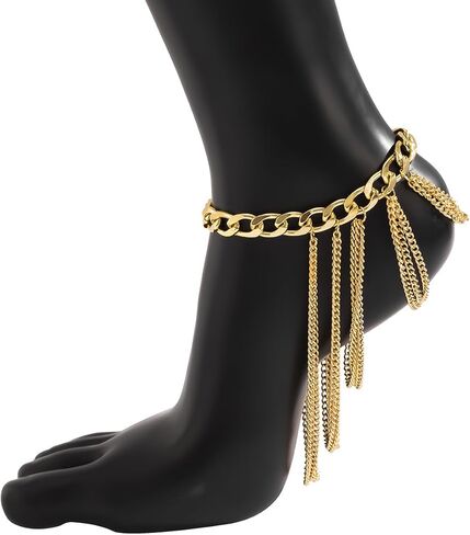 High Heels Anklet Boot Chains for Women Layered Tassel Ankle Chains Gold Punk Bar Nightclubs Party Foot Chains Shoes Chain for Girls Gift in Kuwait