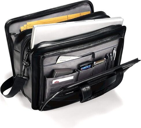 Samsonite Leather Expandable Briefcase 17 inch in Saudi Arabia