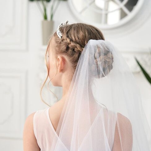 Lovelyshop Radiant Religious Moments Veil and Silver Alloy Tiara package for teenager and woman in First Communion in Kuwait