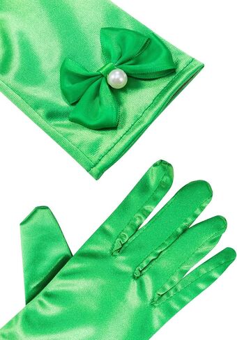 Zhanmai 9 Pairs Girls Satin Gloves Bowknot Gloves Princess Gloves for Kids Party, Wedding, Formal Pageant, Ages 3T to 8 Years, Color 3, Small in Saudi Arabia