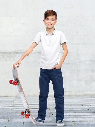 Poroka 4 Pack Boys Children's Cotton Short Sleeve Polo Shirts Solid Boys School Uniform Polo Short Sleeve in Saudi Arabia