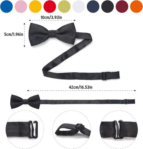 MOTYAWN Kids Bow Ties-Toddlers Adjustable Bowties Classic Pre-Tied Bowtie Baby Cute Bow tie Boys Solid Tuxedo Bowties in Saudi Arabia