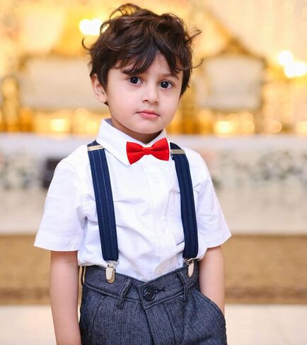 MOTYAWN Kids Bow Ties-Toddlers Adjustable Bowties Classic Pre-Tied Bowtie Baby Cute Bow tie Boys Solid Tuxedo Bowties in Kuwait