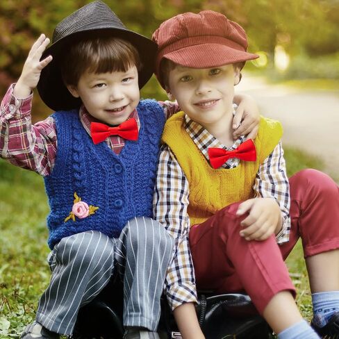 MOTYAWN Kids Bow Ties-Toddlers Adjustable Bowties Classic Pre-Tied Bowtie Baby Cute Bow tie Boys Solid Tuxedo Bowties in Kuwait