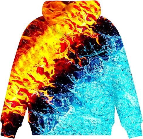 Asylvain Graphic Hoodies for Boys Girls 3D Print Novelty Colorful Cool Kids Sweatshirts Size 6-15 Years in Saudi Arabia