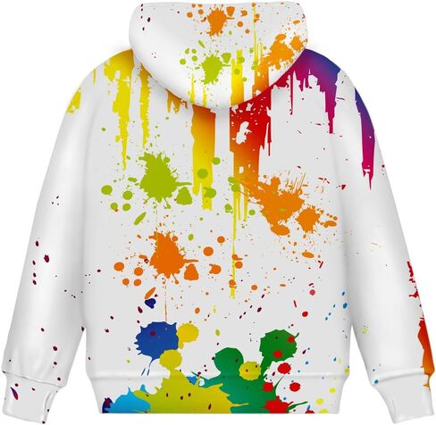 Asylvain Graphic Hoodies for Boys Girls 3D Print Novelty Colorful Cool Kids Sweatshirts Size 6-15 Years in Saudi Arabia
