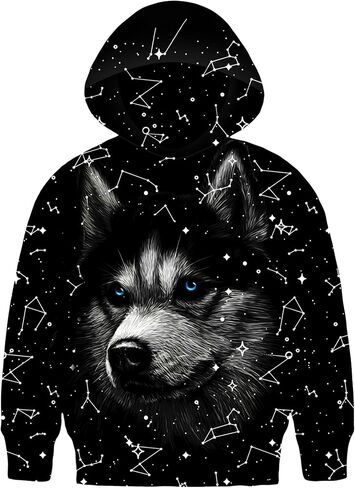 Asylvain Graphic Hoodies for Boys Girls 3D Print Novelty Colorful Cool Kids Sweatshirts Size 6-15 Years in Saudi Arabia