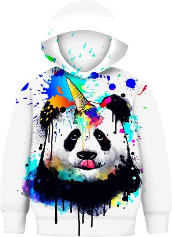 Asylvain Graphic Hoodies for Boys Girls 3D Print Novelty Colorful Cool Kids Sweatshirts Size 6-15 Years in Saudi Arabia
