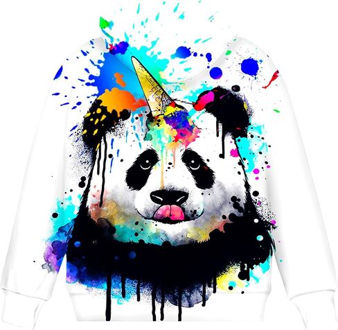 Asylvain Graphic Hoodies for Boys Girls 3D Print Novelty Colorful Cool Kids Sweatshirts Size 6-15 Years in Saudi Arabia