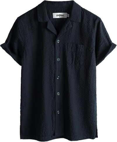 VATPAVE Boys Button Down Shirt Short Sleeve Casual Hawaiian Shirt Cuban Collar Summer Shirts with Pocket in Saudi Arabia
