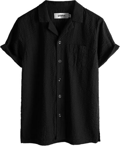 VATPAVE Boys Button Down Shirt Short Sleeve Casual Hawaiian Shirt Cuban Collar Summer Shirts with Pocket in Saudi Arabia