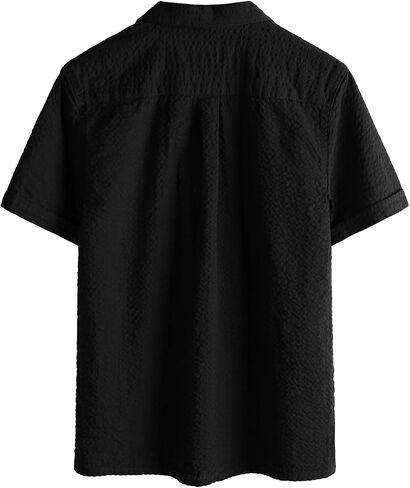 VATPAVE Boys Button Down Shirt Short Sleeve Casual Hawaiian Shirt Cuban Collar Summer Shirts with Pocket in Saudi Arabia