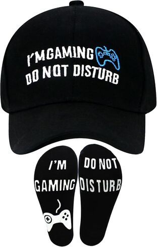 Novelty Gamer Socks Beanie Winter Hat Baseball Cap, Funny Gamer Gifts Stocking Stuffers for Teens Boys Men Teenagers Dad Men Black in Kuwait