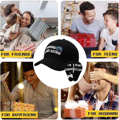 Novelty Gamer Socks Beanie Winter Hat Baseball Cap, Funny Gamer Gifts Stocking Stuffers for Teens Boys Men Teenagers Dad Men Black in Kuwait