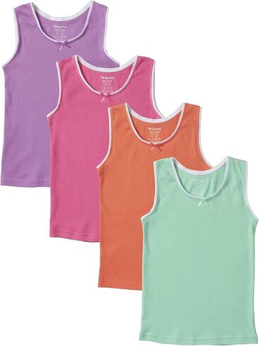 Sportoli Girls Ultra Soft 100% Cotton Tank Top Tagless Cami Undershirts (4 Pack) in Saudi Arabia