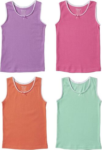 Sportoli Girls Ultra Soft 100% Cotton Tank Top Tagless Cami Undershirts (4 Pack) in Saudi Arabia