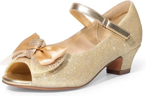 DREAM PAIRS Girls Heels Dress Shoes Party Wedding Bow Flower Flats Princess Sandals for Little Kid/Big Kid in Kuwait