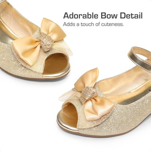 DREAM PAIRS Girls Heels Dress Shoes Party Wedding Bow Flower Flats Princess Sandals for Little Kid/Big Kid in Kuwait