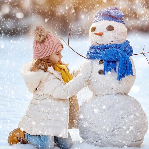 Fuyamp 4 Pcs Kids Winter Hat Scarf Gloves Socks Set,Knitted Beanie Hat,Thick Fleece Lined Scarf,Snow Gloves,Coral Fleece Socks,Toddler Winter Soft Warmer Set for Girls 1-10 Years in Kuwait