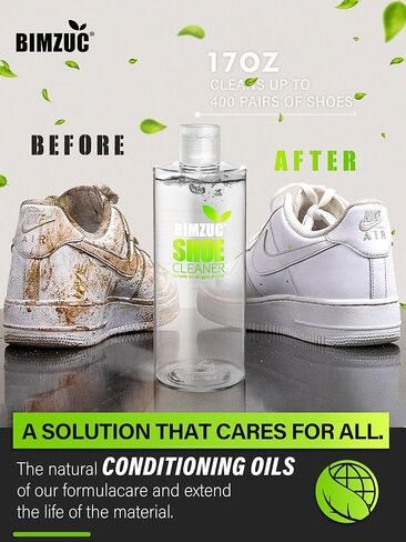 BIMZUC Shoe Cleaner, 17Oz Sneakers Cleaner Kit, White Sneaker Cleaner kit, Shoe Cleaner for White Shoe, Sneaker, Leather, Tennis, Boot, Canvas, Nubuck, Shoe Sole in Kuwait