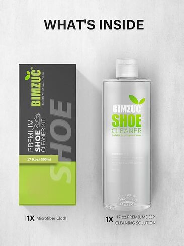 BIMZUC Shoe Cleaner, 17Oz Sneakers Cleaner Kit, White Sneaker Cleaner kit, Shoe Cleaner for White Shoe, Sneaker, Leather, Tennis, Boot, Canvas, Nubuck, Shoe Sole in Kuwait
