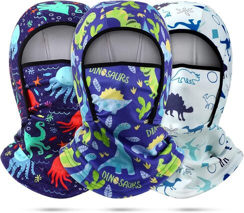 3 Pieces Kids Balaclava Windproof Ski Face Warmer Hood Ski Mask Neck Warmer Winter Nose Warmer Neck Ninja Mask for Boys Girls Multicolour in Saudi Arabia