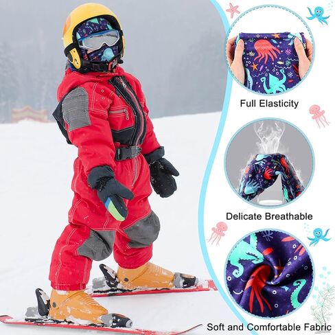 3 Pieces Kids Balaclava Windproof Ski Face Warmer Hood Ski Mask Neck Warmer Winter Nose Warmer Neck Ninja Mask for Boys Girls Multicolour in Saudi Arabia