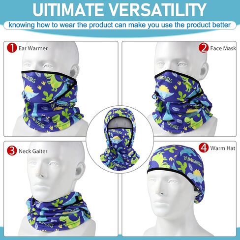 3 Pieces Kids Balaclava Windproof Ski Face Warmer Hood Ski Mask Neck Warmer Winter Nose Warmer Neck Ninja Mask for Boys Girls Multicolour in Saudi Arabia