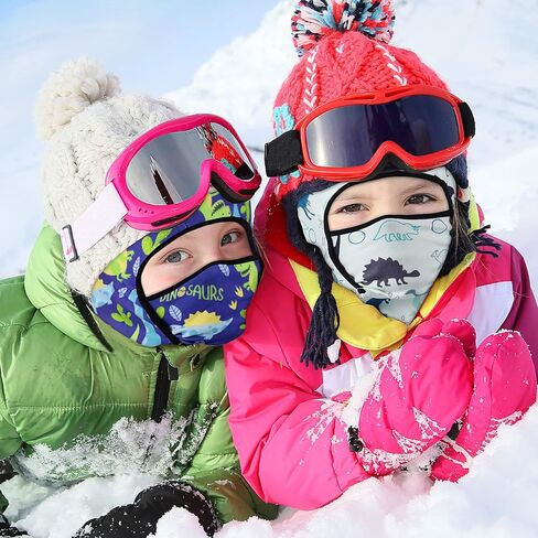 3 Pieces Kids Balaclava Windproof Ski Face Warmer Hood Ski Mask Neck Warmer Winter Nose Warmer Neck Ninja Mask for Boys Girls Multicolour in Saudi Arabia