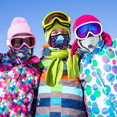 3 Pieces Kids Balaclava Windproof Ski Face Warmer Hood Ski Mask Neck Warmer Winter Nose Warmer Neck Ninja Mask for Boys Girls Multicolour in Saudi Arabia