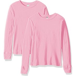 KITU Girls' Big Baby Rib Pajama Top-2 Pack, Pink, 14 in Saudi Arabia
