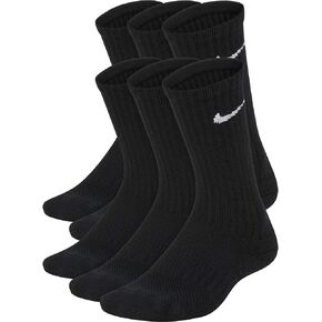 Nike Kids' Everyday Cushion Crew Socks (6 Pairs), Black/White, Medium in Saudi Arabia