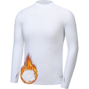 Youth Boys & Girls Compression Thermal Shirt Kids Fleece Undershirt Long Sleeve Mock Neck Top Cold Baseball Soccer Gear