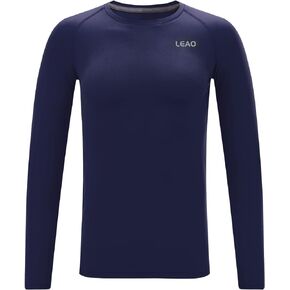 LEAO Youth Boys Compression Shirt Long Sleeve Fleece Quick Dry Sports Baselayer Soccer Baseball Basketball Undershirt