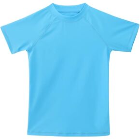 Girls Rash Guard UPF 50+ Sun Protective Short Sleeve Swimwear Outdoor Athletic Tops Swim Shirt in Kuwait