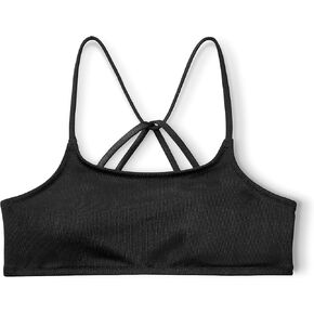 Happy Nation Girls Racerback Swim Bikini Top, Pure Black Leopard in Saudi Arabia